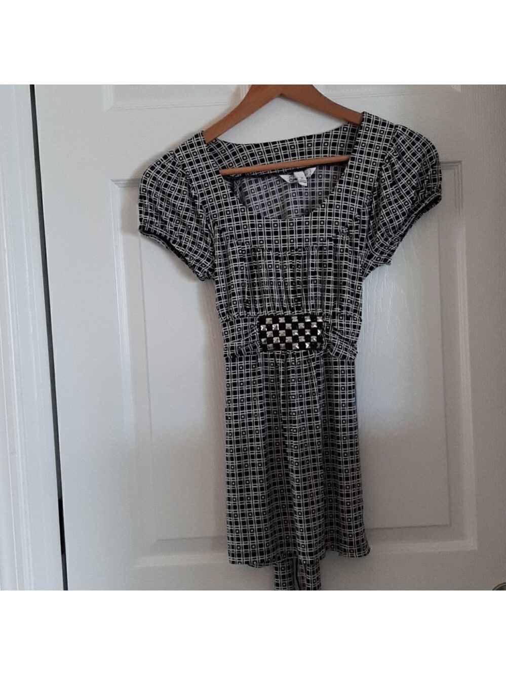 Speechless Checked black and white top